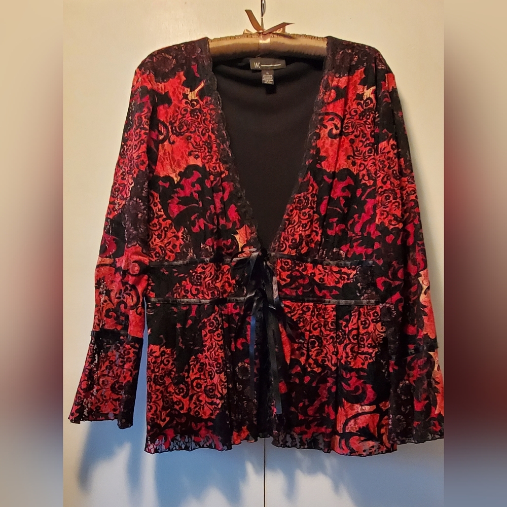 INC lace and ribbon kimono